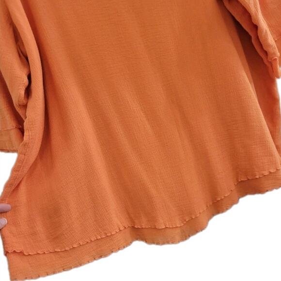 Soft Surroundings 100% Cotton Top Women's Size‎ 2x Orange Gauzey Lightweight - Picture 4 of 9
